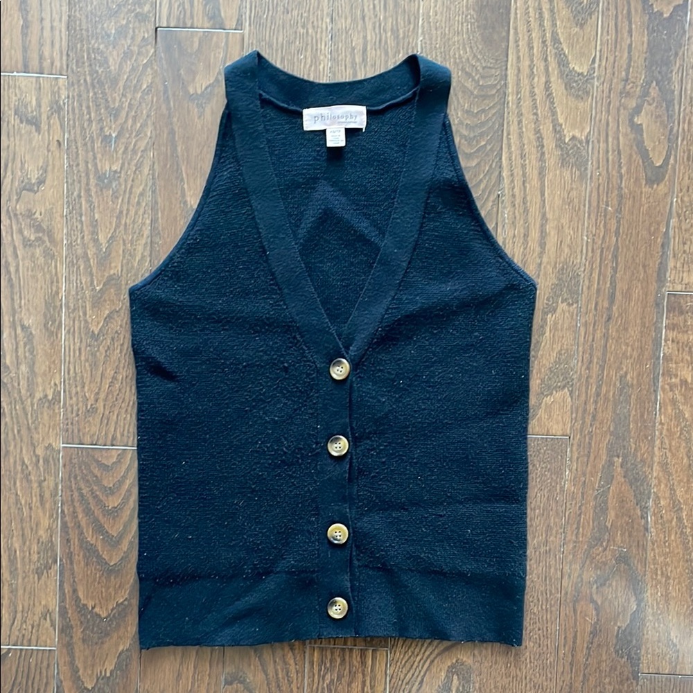 Philosophy Black V-Neck Sweater